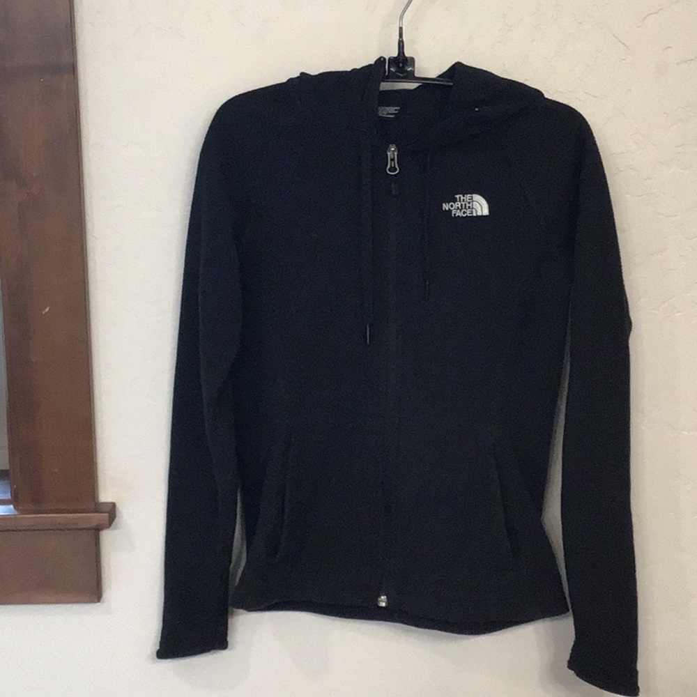 The North Face zip fleece hoodie jacket, XS, black